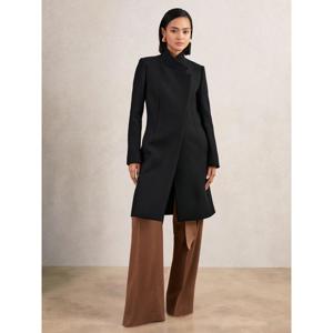 REISS Max Petite Wool-Blend Wrapover Mid-Length Coat